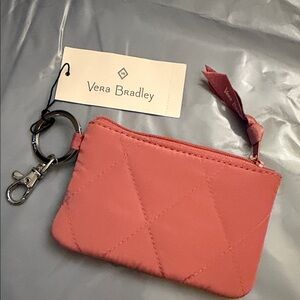 Vera Bradley Coral Quilted Keychain Pouch